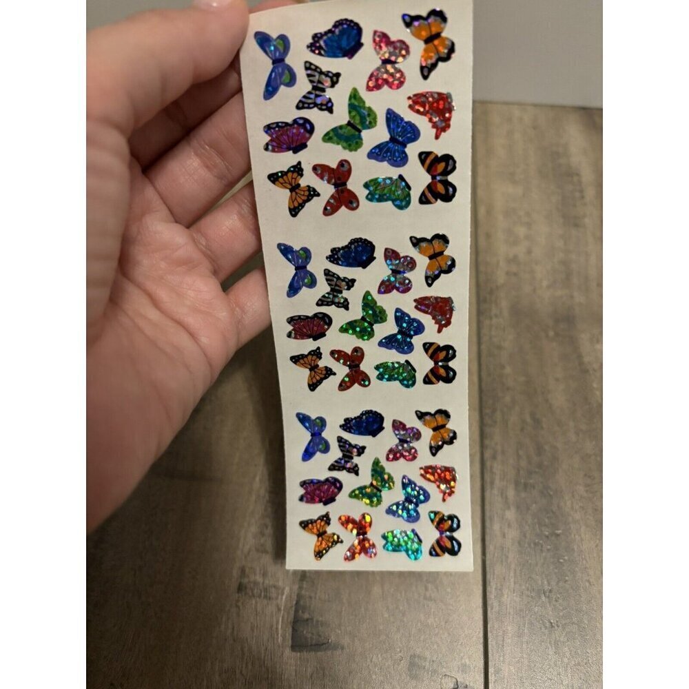 Vintage SandyLion Stickers Prismatic Butterflies Butterfly Rainbow Colors Bright